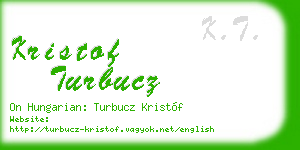 kristof turbucz business card