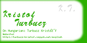 kristof turbucz business card